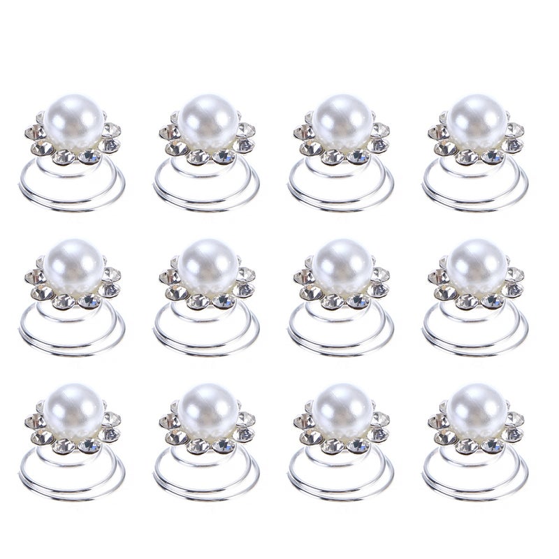 Pcs Spiral Bridal Wedding Clip Hair Pin Crystal Flower Coil Hair Accessories ( Shape) - Image 2