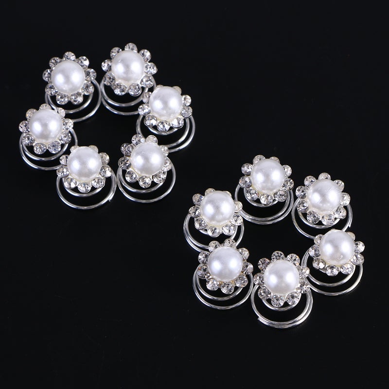 Pcs Spiral Bridal Wedding Clip Hair Pin Crystal Flower Coil Hair Accessories ( Shape) - Image 4
