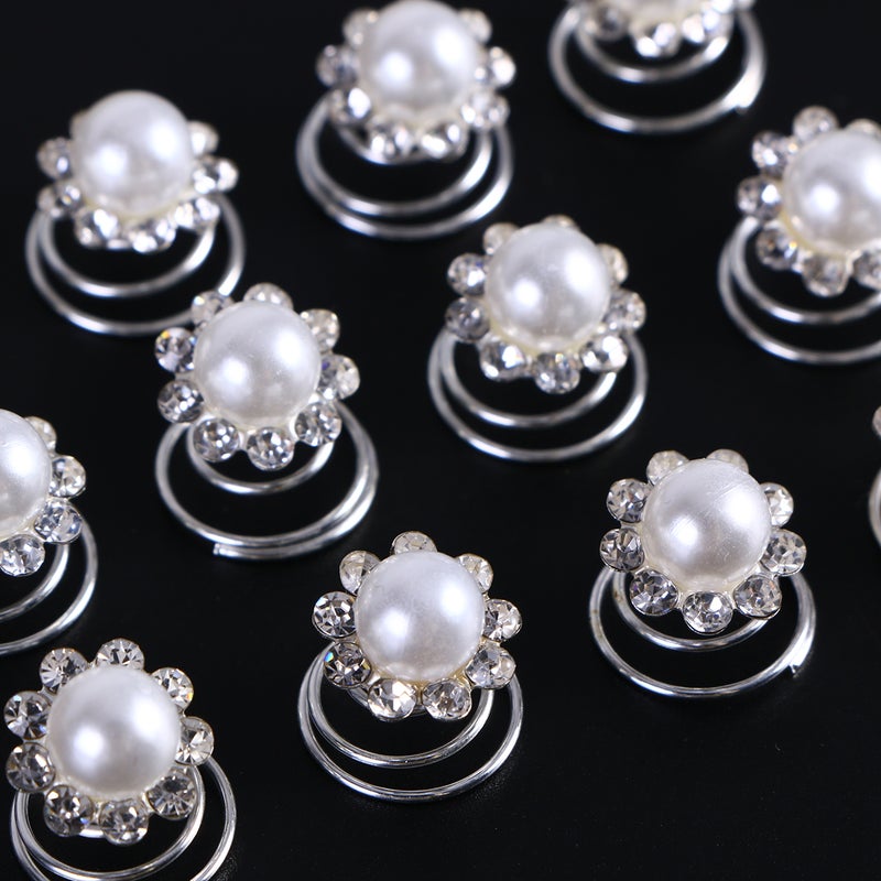 Pcs Spiral Bridal Wedding Clip Hair Pin Crystal Flower Coil Hair Accessories ( Shape) - Image 3