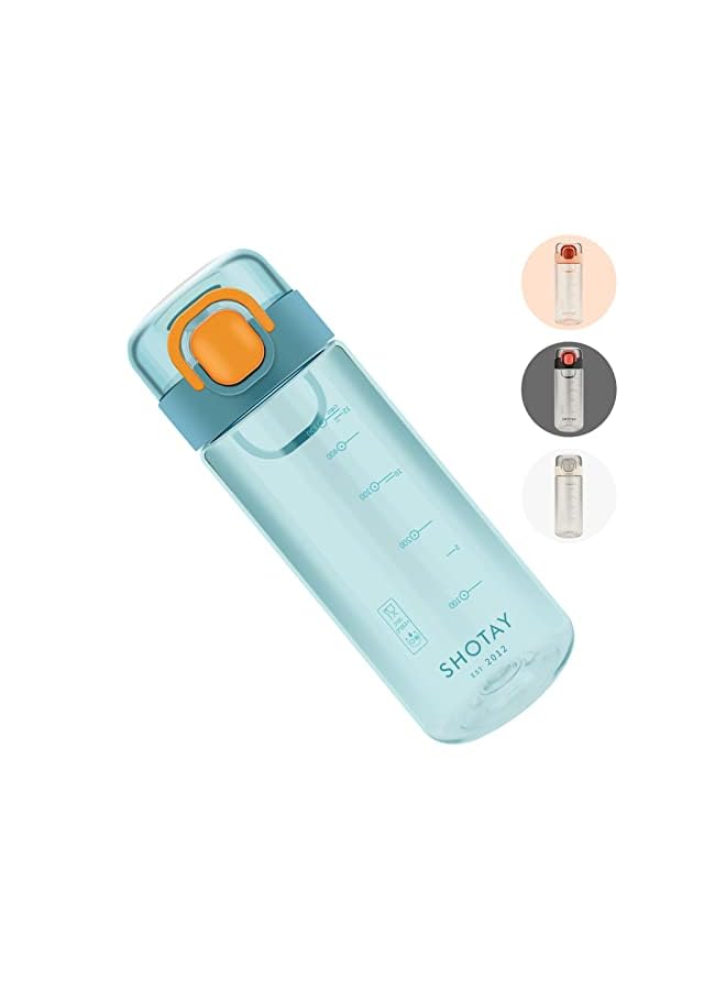 SHOTAY Ml Kids & Adults Water Bottles Reusable Leak Proof Bpafree With Lockable & Fast Flow One Click Open. For Children School Office Gym Outdoor And Sports Green. - Image 2