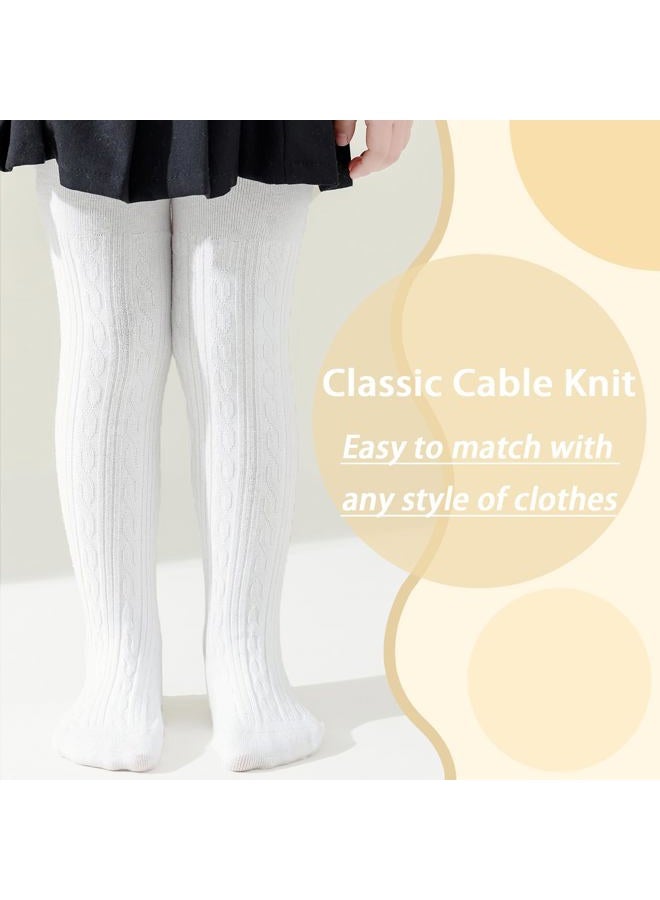 Mini Angel Baby Tights Toddler Girl Cable Knit Leggings Soft Cotton Stockings Pantyhose 3pack (Black, White, Pink, 12-24 Month) - Image 5