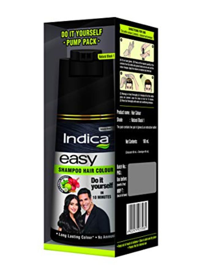 Indica Easy Do-It-Yourself Natural Black Hair Color Shampoo Pump Pack With 5 Herbal Extracts And 100% Ammonia Free, Long Lasting Formula (Gloves Included),180 Ml - Image 5