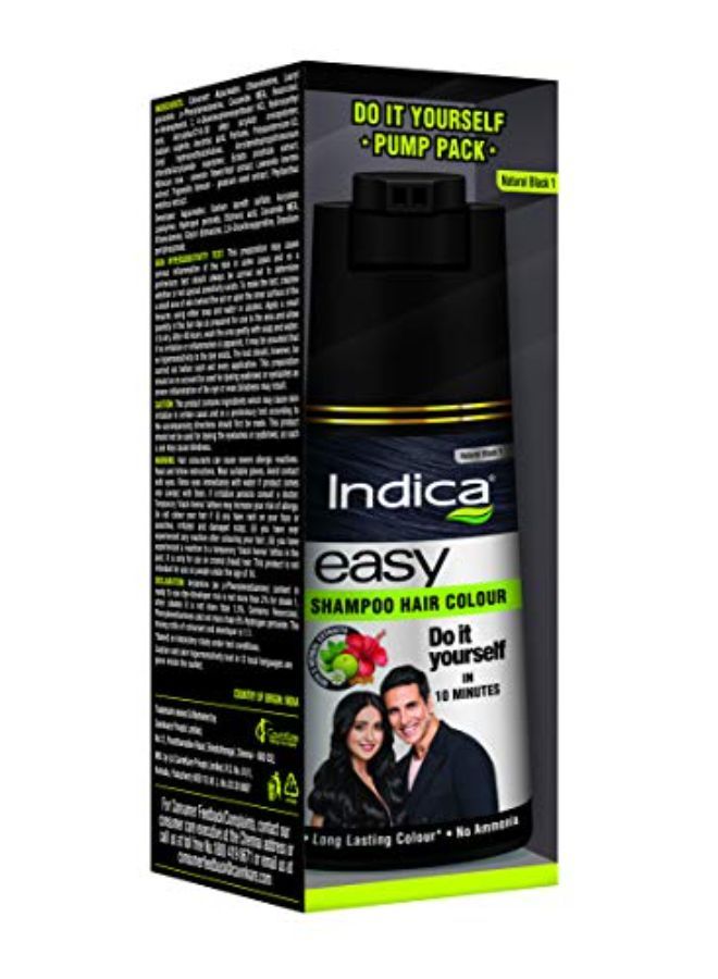 Indica Easy Do-It-Yourself Natural Black Hair Color Shampoo Pump Pack With 5 Herbal Extracts And 100% Ammonia Free, Long Lasting Formula (Gloves Included),180 Ml - Image 4