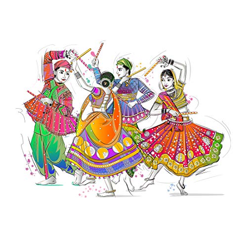 Rangoli Large Modern Art Wall Sticker Mullticolor Vinyl Sticker 40cm or 50 cm Pack of 1 - Image 1