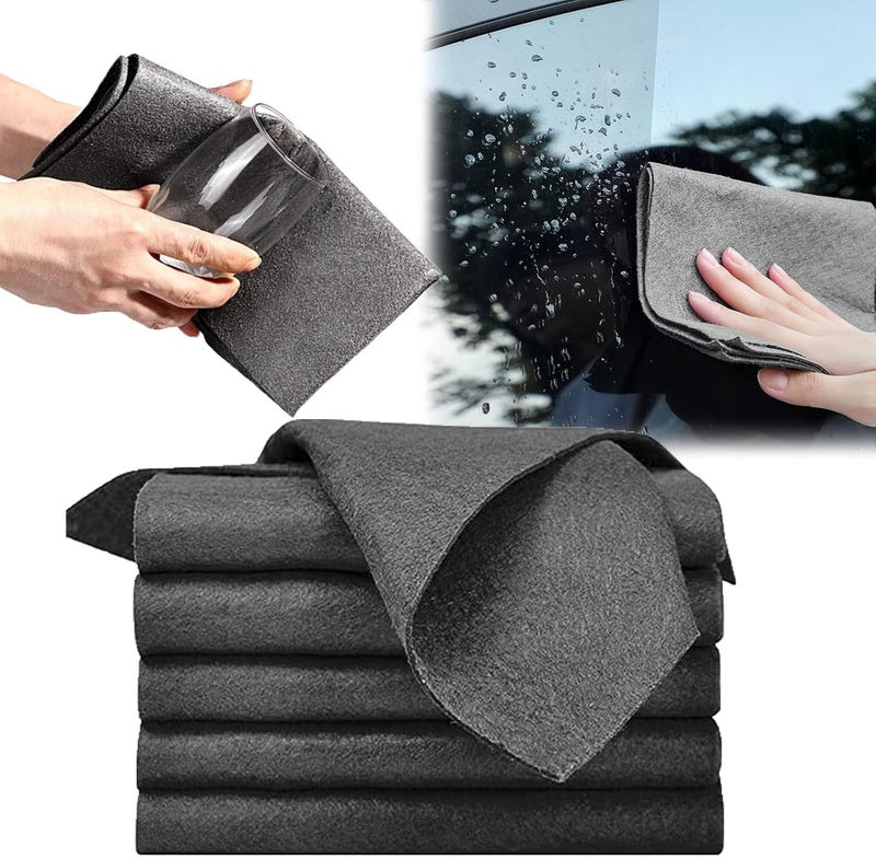 X spring Thickened Magic Cleaning Cloth, 10 Pack Black 20x30cm All-Purpose Microfiber Towel, Streak Free Reusable Cleaning Cloth for Kitchen Glass Car Window - Image 1