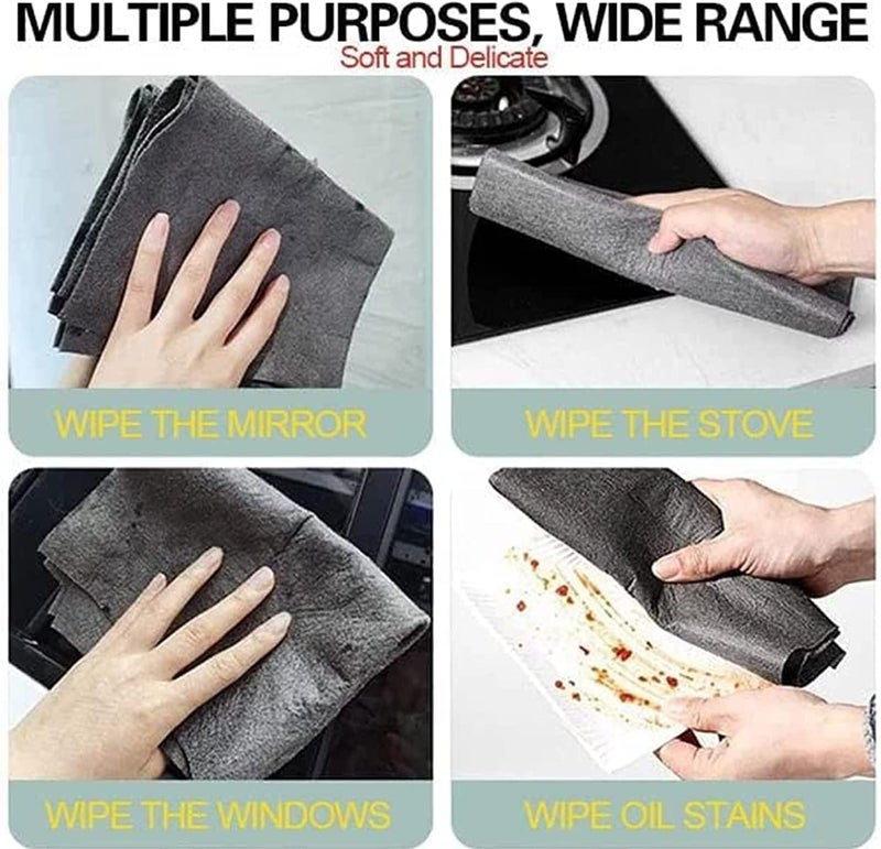 X spring Thickened Magic Cleaning Cloth, 10 Pack Black 20x30cm All-Purpose Microfiber Towel, Streak Free Reusable Cleaning Cloth for Kitchen Glass Car Window - Image 3