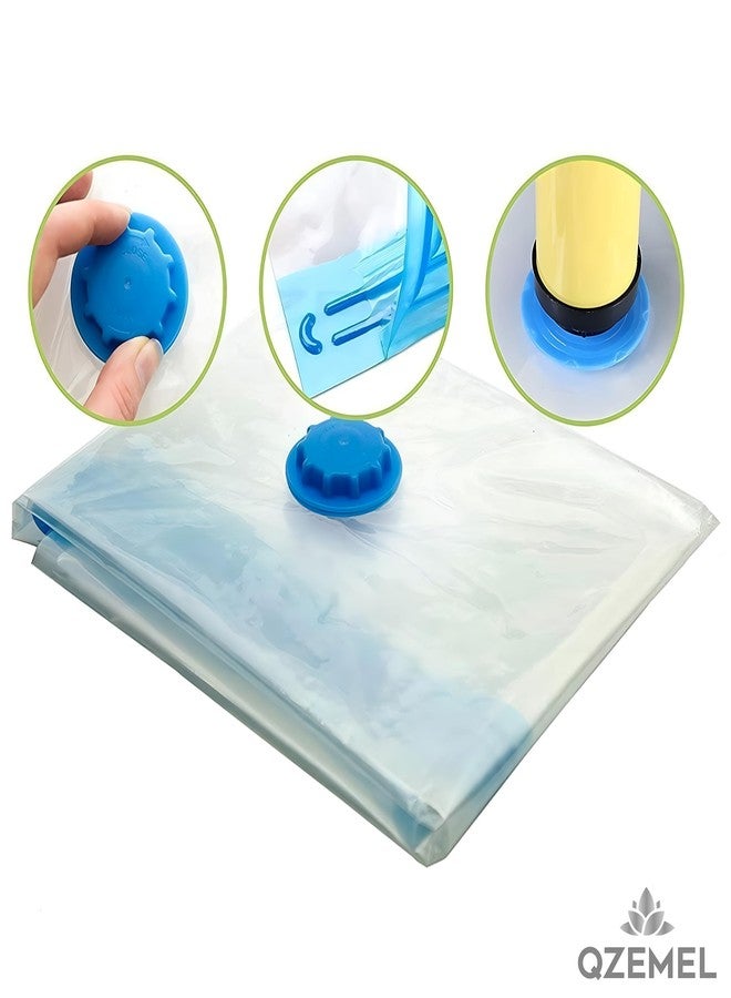 QZEMEL Vacuum Storage Bags 5 Pack with Hand Pump – Space Saver Bags for Clothes, Blankets, Comforters, Bedding – Double Zip Seal, Airtight Compression Bags for Travel & Home Organization - Image 3
