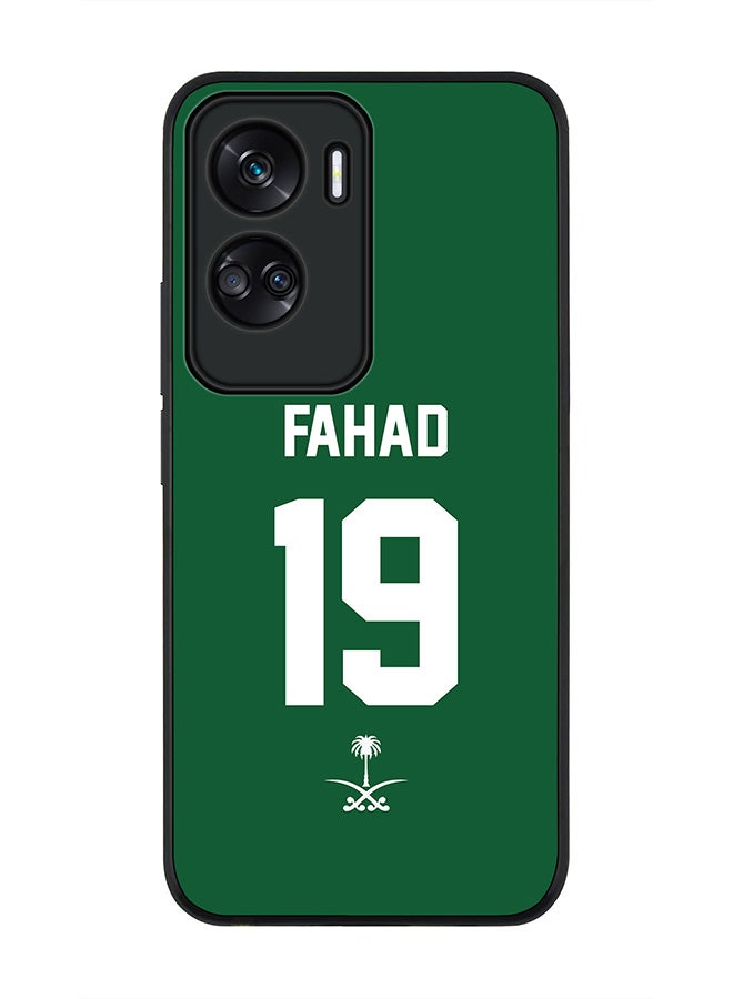 Stylizedd Rugged Black edge case for Honor 90 Lite  5G  Honor X50i 5G, Slim fit Soft Case Flexible Rubber Edges Anti Drop TPU Gel Thin Cover -  Football Team - Saudi Arabia, Player Name - Fahad - Image 1