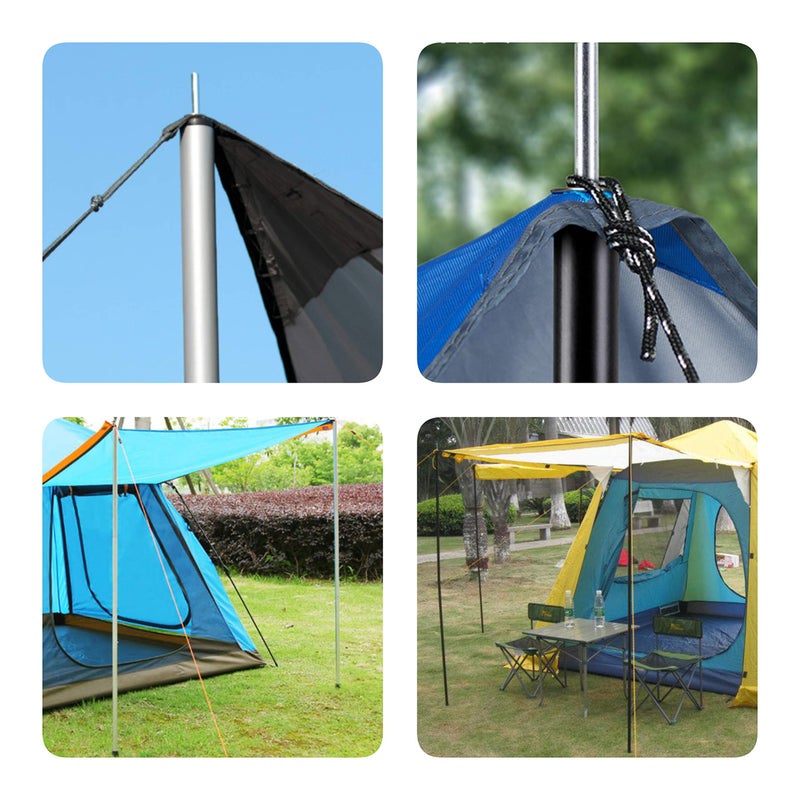 BATDIYOW Adjustable Tent Poles Steel Rods for Tarp Canopy Camping Replacement Set of 2 (Black) - Image 4