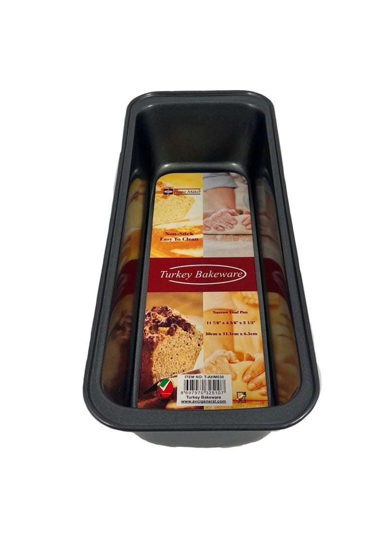Homemaker - Non-stick Narrow Loaf Bread Pan, 30cm x 11.1cm x 6.5 cm , Black - Image 1