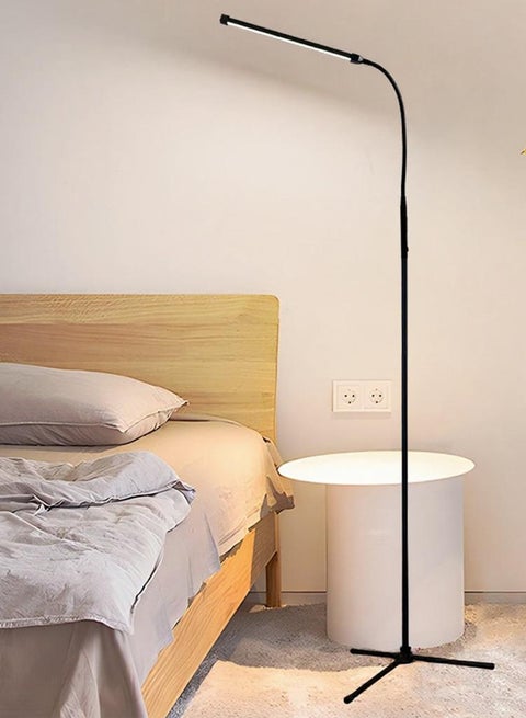 Modern Flexible LED Floor Lamp Tricolor Stepless Dimmable Standing Lamp with 360° Rotatable Head Versatile Reading Light Floor Lighting for Living Room Bedroom Study