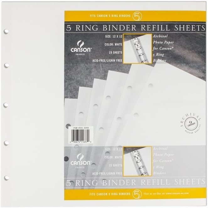 CANSON Canson 5 Ring Binder Refill Sheets 15 Pack 