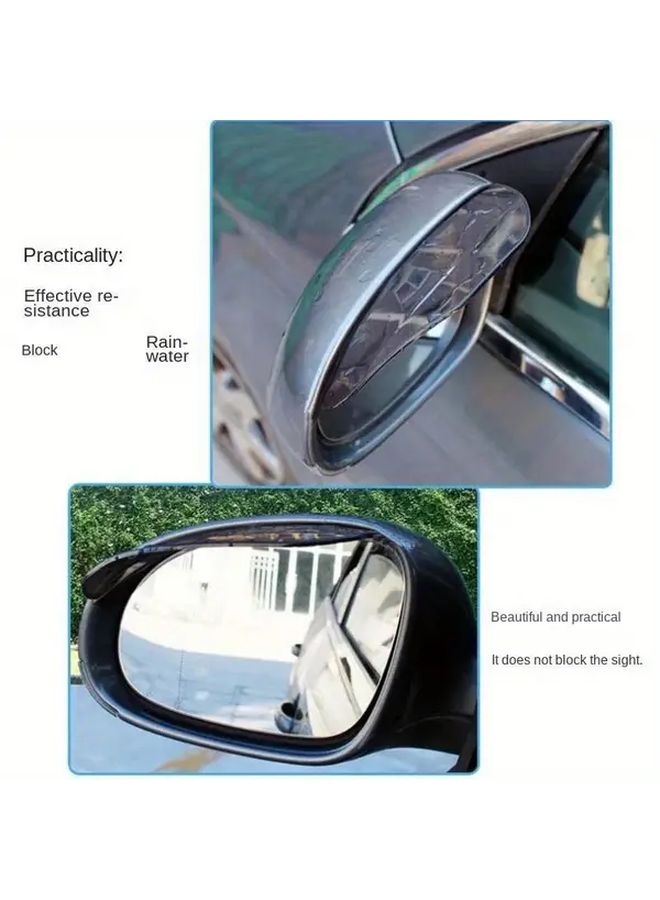 Black Universal Car Rearview Mirror Rain Cover 2pcs Set - Image 3