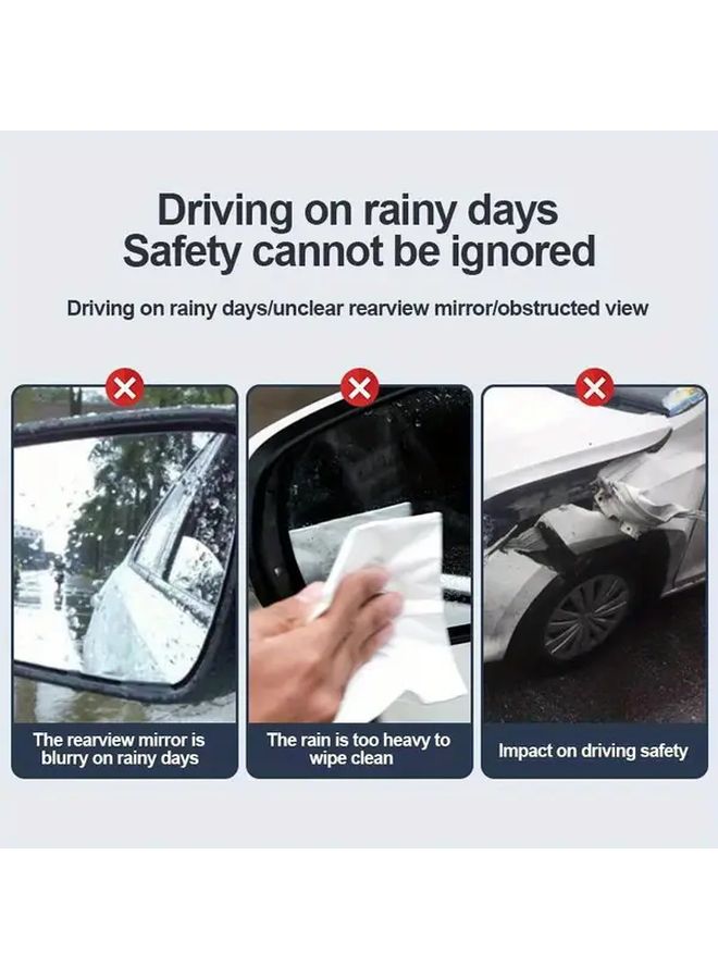 Black Universal Car Rearview Mirror Rain Cover 2pcs Set - Image 5