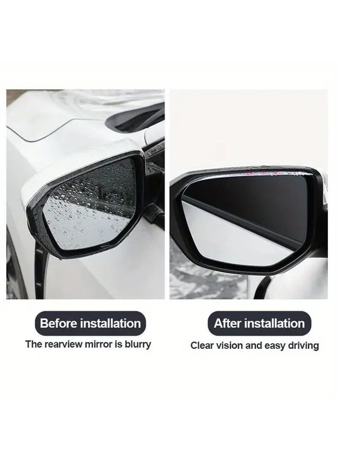 Black Universal Car Rearview Mirror Rain Cover 2pcs Set - Image 4