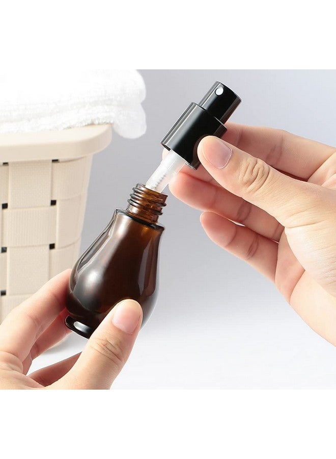 SYBL زجاجات سفر زجاجية كهرمانية 100 مل 2 قطعة مع مضخة لكريم التجميل بحجم السفر لموزع اللوشن وحاويات التجميل للشامبو والمواد الأساسية (شكل القرع) - Image 5