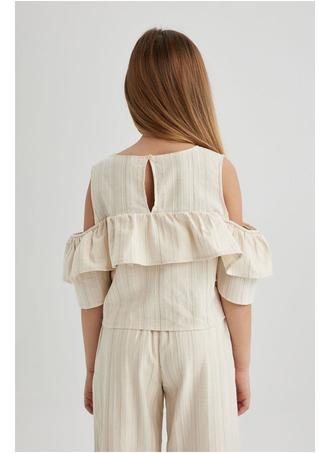 DeFacto - Girl Woven Short Sleeve Blouse - Image 1