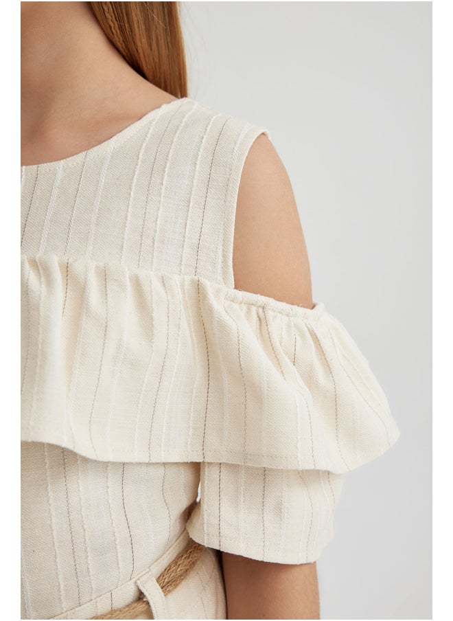 DeFacto - Girl Woven Short Sleeve Blouse - Image 1
