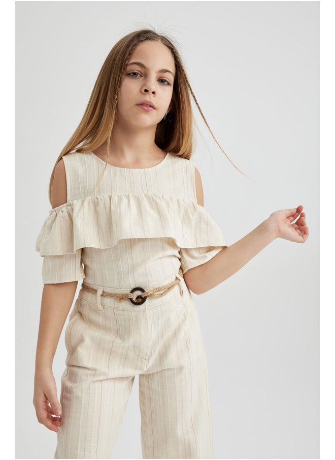 DeFacto - Girl Woven Short Sleeve Blouse - Image 1