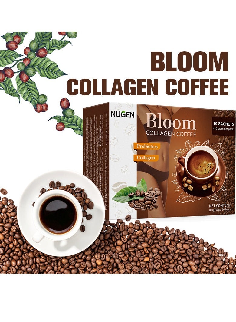NUGEN Bloom Collagen Coffee 100% Organic and Glutathione, Diet Coffee Slimming Coffee Gluta Collagen Detox Premium with Collagen Coffee。Glutathione Collagen Coffee，Helps Promote Radiant Skin Whitening  - Image 1