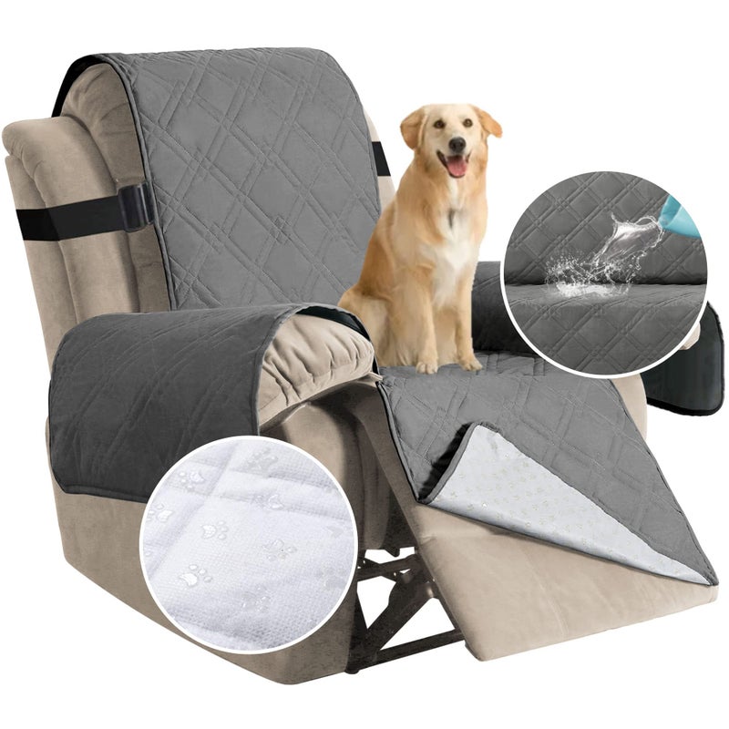 H.VERSAILTEX HVERSAILTEX 100 Waterproof Recliner Chair Cover Oversized Reclining Slipcovers Washable Lazy boy Recliner Chair Cover Non Slip Furniture Protector for Kids Pets Oversized Recliner Grey