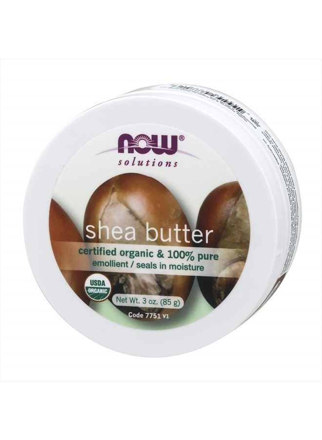 now Solutions, Certified Organic Shea Butter, Moisturizer For Rough And Dry Skin, Travel Size, 3-Ounce  - Image 3