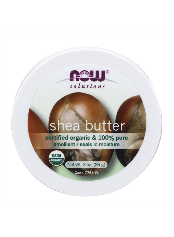 now Solutions, Certified Organic Shea Butter, Moisturizer For Rough And Dry Skin, Travel Size, 3-Ounce  - Image 1