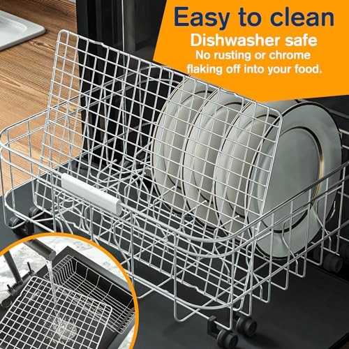 Qukaka 2PCS Cooling Racks for Cooking and Baking - 10" x 15"Heavy Duty Stainless Steel Wire Rack for Baking, Grilling, Roasting - Oven & Dishwasher Safe - Fits Jelly Roll Sheet Pan-Silver - Image 5
