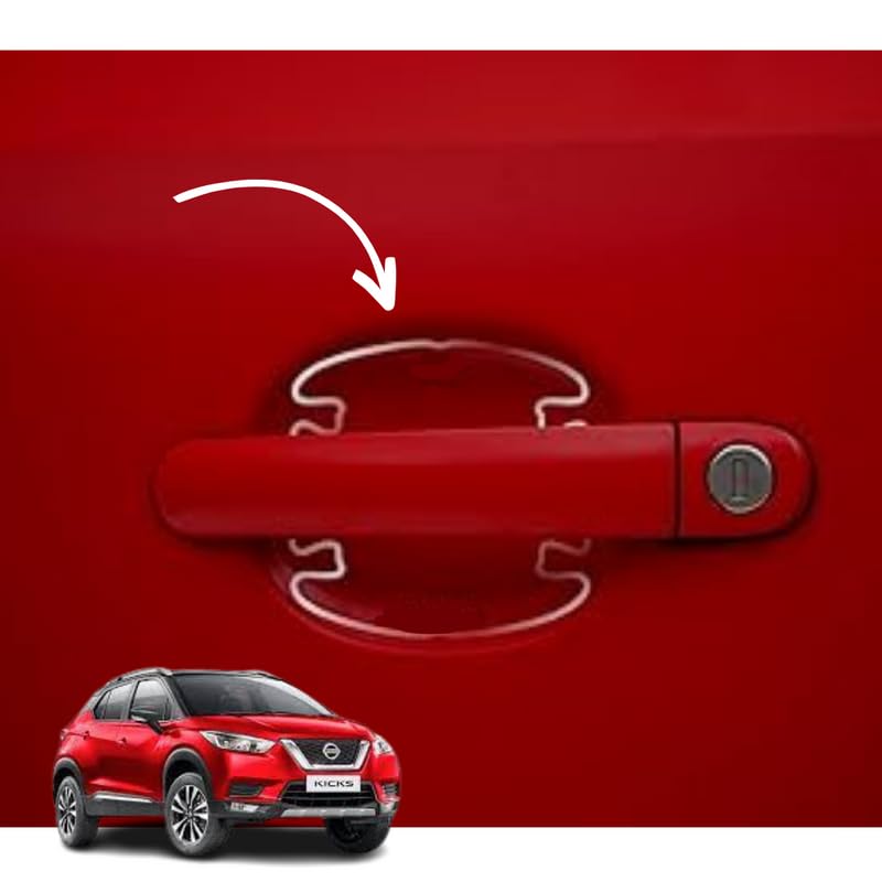 autokaar ملصق واقي لمقبض باب السيارة من أوتوكار، واقي خدوش أصابع من مادة PU، شفاف، عالمي لنيسان ماغنايت/كيكس/تيرانو/سوني/ميكرا - Image 4