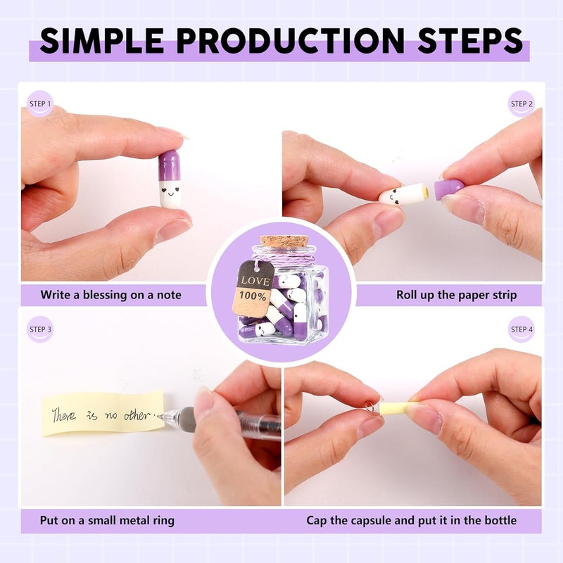 Tintnut Valentines Present for Boyfriend, Girlfriend - Capsule Letters Message Love Letter Half Color Pill 25 Pcs Birthday Gift - Image 3