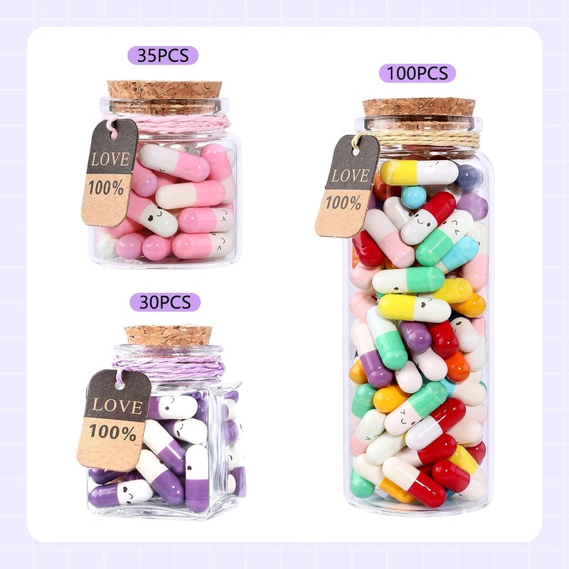 Tintnut Valentines Present for Boyfriend, Girlfriend - Capsule Letters Message Love Letter Half Color Pill 25 Pcs Birthday Gift - Image 4