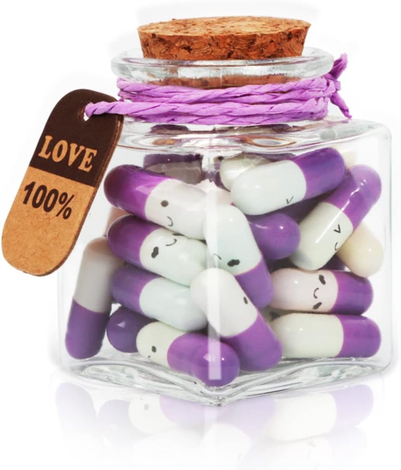 Tintnut Valentines Present for Boyfriend, Girlfriend - Capsule Letters Message Love Letter Half Color Pill 25 Pcs Birthday Gift - Image 1