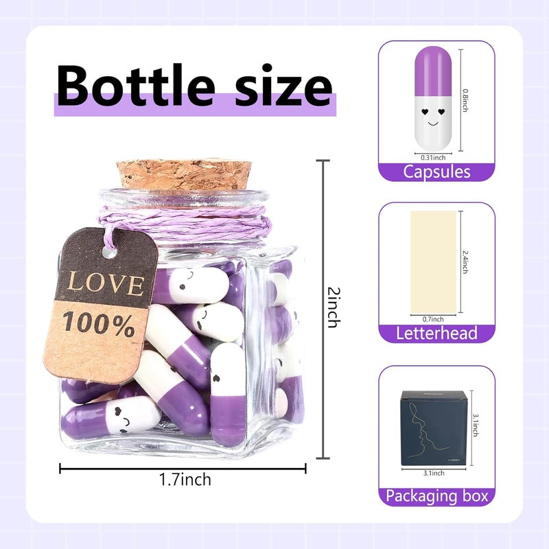 Tintnut Valentines Present for Boyfriend, Girlfriend - Capsule Letters Message Love Letter Half Color Pill 25 Pcs Birthday Gift - Image 2