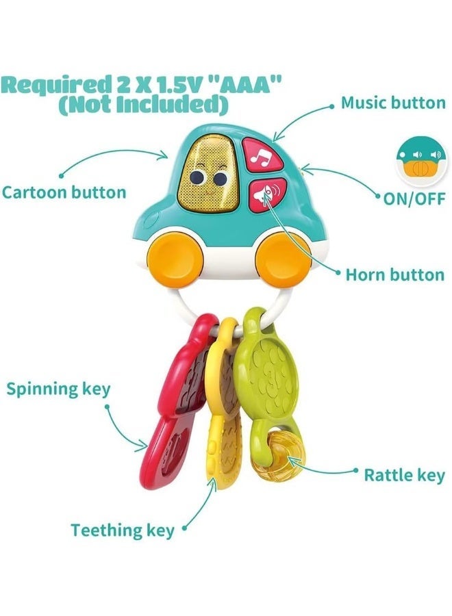 TOY GARDEN Smart Musical Car Keychain Toy for Babies 9+ Months – Interactive Baby Rattle with Lights, Music & Buttons | Lightweight Learning Toy with Exciting Sounds | Educational Pretend Play Activity Key Set for Boys & Girls | Fun & Safe Baby Toy - Image 4