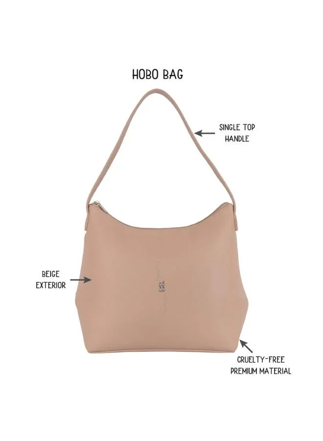 باجيت Baggit Women Beige Hobo Handbag Large Size | Ladies Stylish Casual Purse Bag