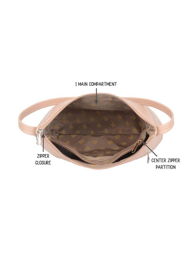 Baggit Women Beige Hobo Handbag Large Size | Ladies Stylish Casual Purse Bag - Image 5