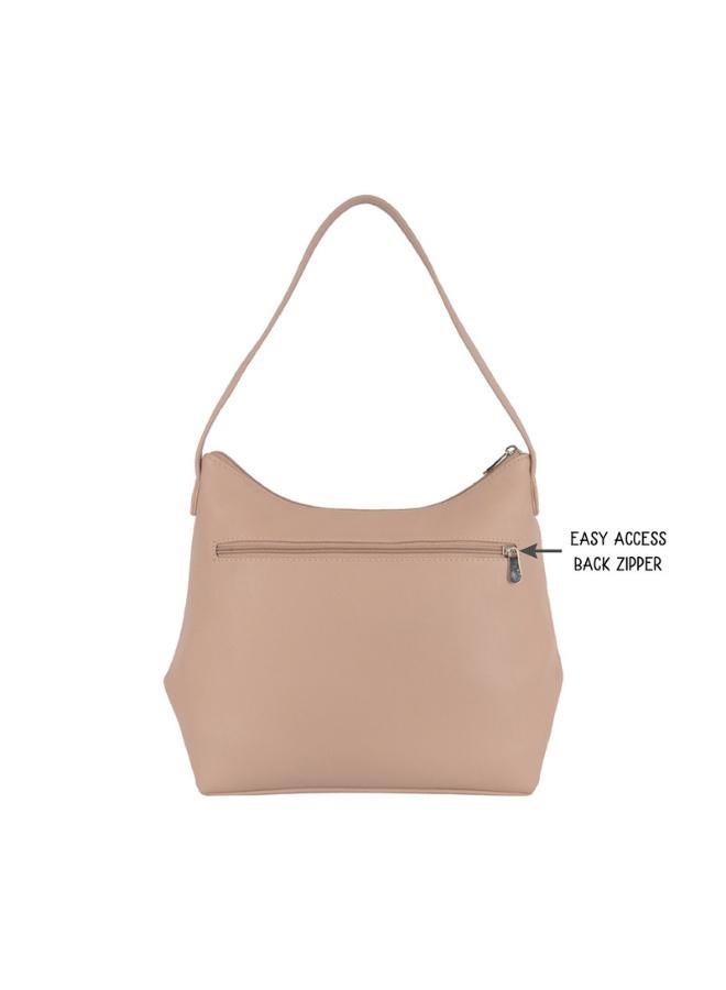 Baggit Women Beige Hobo Handbag Large Size | Ladies Stylish Casual Purse Bag - Image 4
