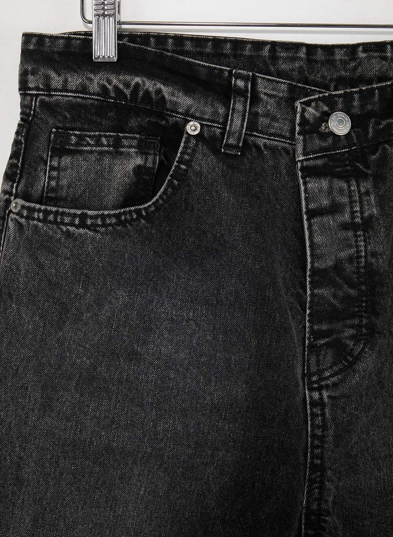 trendyol Anthracite Baggy/Wide Loose Cut Denim Trousers Jeans - Image 3