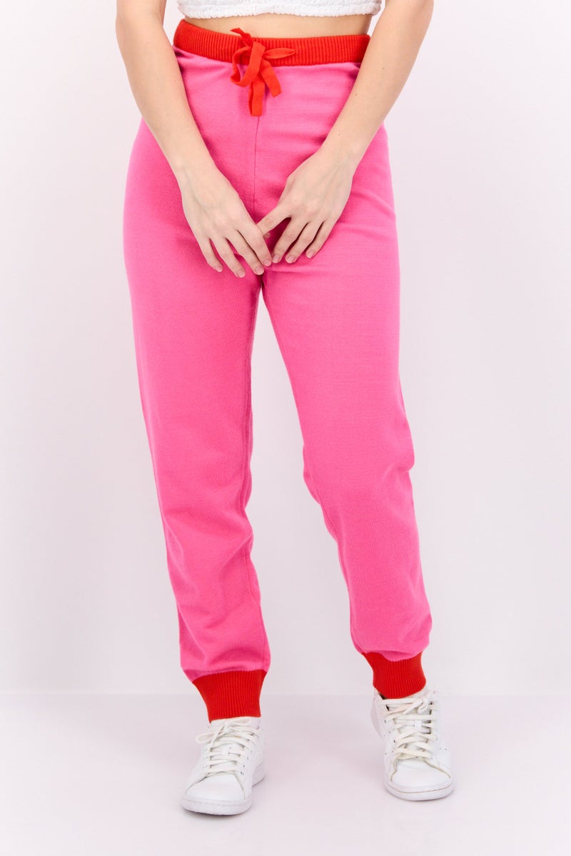 Never fully Dressed Women Colorblock Jogger Pants, Pink - Image 1