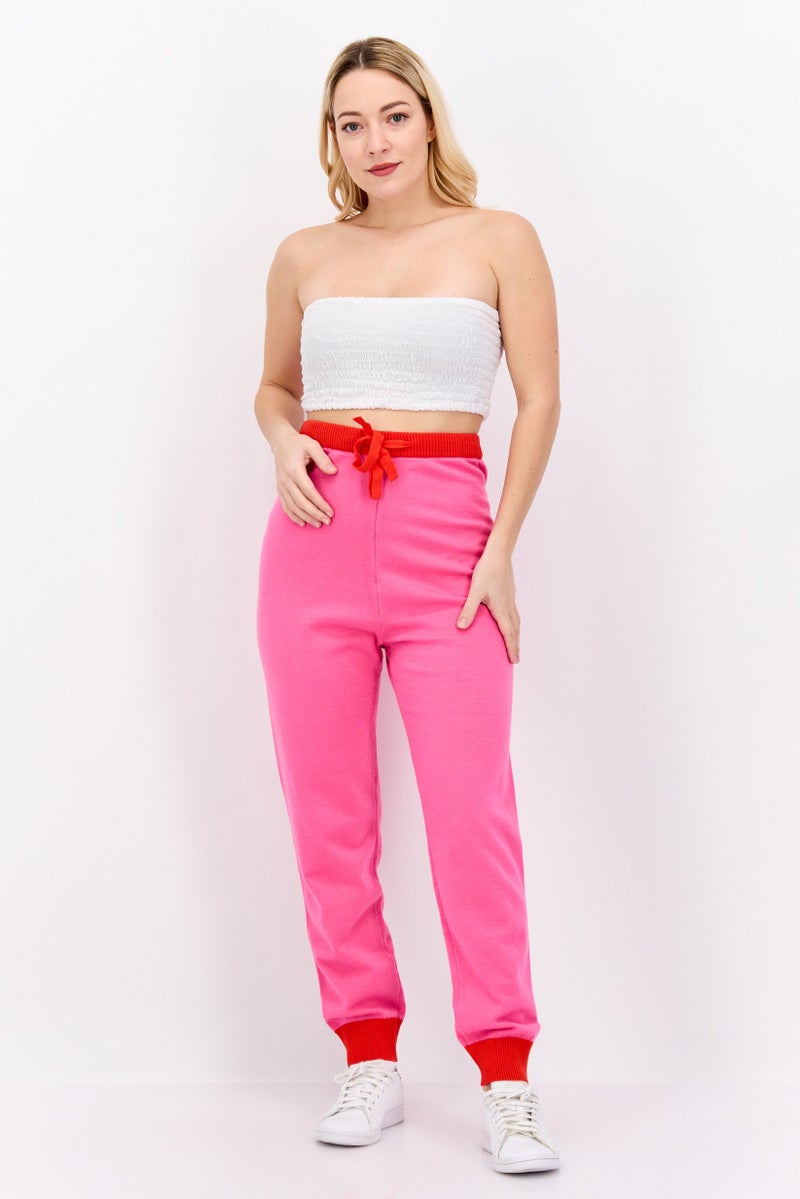 Never fully Dressed Women Colorblock Jogger Pants, Pink - Image 4