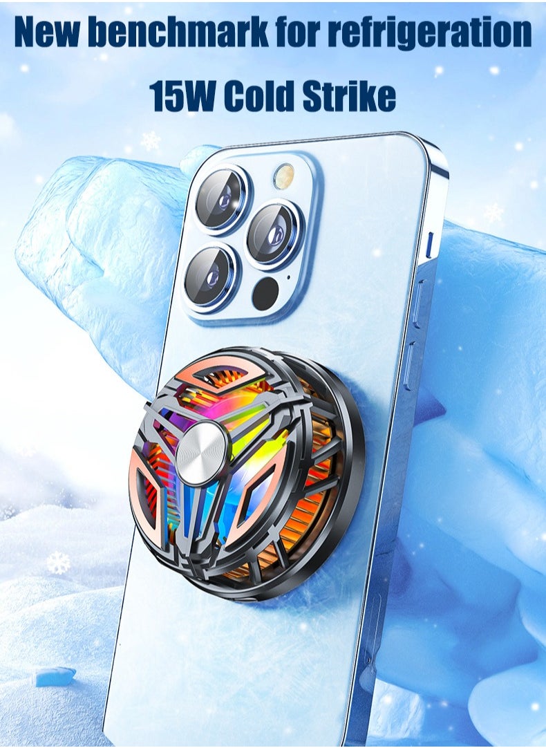 GT31 Mobile Phone Radiator, RGB Phone Cooling Fan Portable Lightweight Mobile Phone Cooling Fan, Phone Radiator with Temperature Display for Mobile Gaming,Tiktok Live Streaming