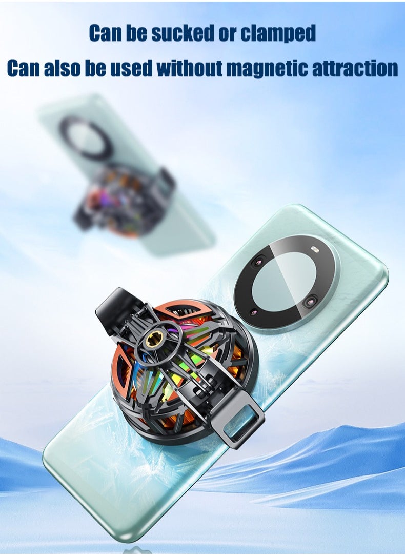 GT31 Mobile Phone Radiator, RGB Phone Cooling Fan Portable Lightweight Mobile Phone Cooling Fan, Phone Radiator with Temperature Display for Mobile Gaming,Tiktok Live Streaming