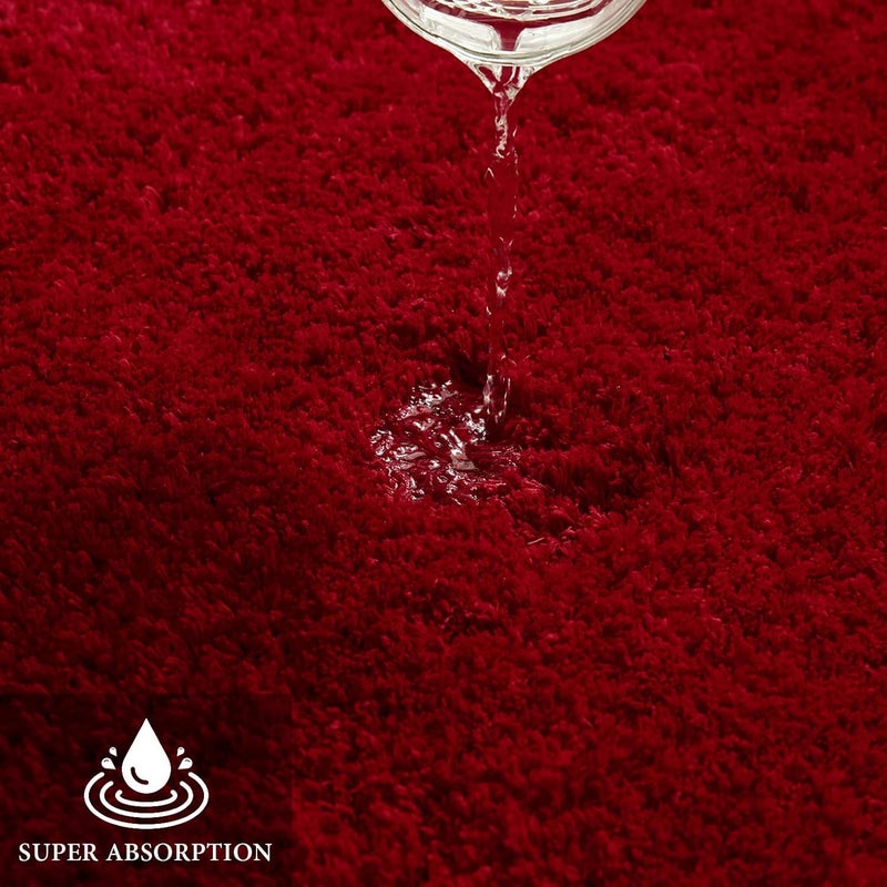 MIULEE Christmas Red Absorbent Bathroom Rugs  Soft Large Bath Mats Non-Slip and Quick-Drying for Bathroom Floor Bathtub Showers  Machine Washable Carpet (24 x 36 Inches) - Image 2