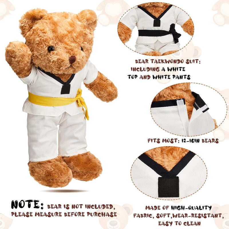 Civaner زي تايكوندو سيفانر للدببة مع أحزمة (الدب غير مشمول) يناسب 1216 في ملابس تايكوندو ملابس الحيوانات المحشوة لهدايا عيد الميلاد الحفلات - Image 2