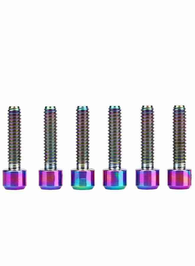ريسك مجموعة من 6 قطع من مسامير تثبيت ساق الدراجة المصنوعة من سبائك التيتانيوم M5*16mm لساق الدراجة الجبلية (متعددة الألوان) - Image 1
