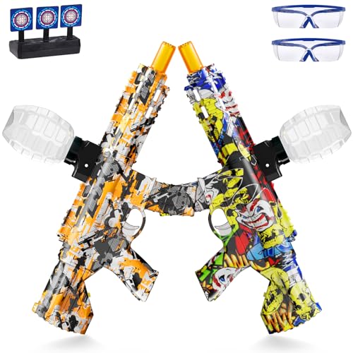 ONEXIZ 2 Set Electric Splatter Blaster Toy Outdoor Team Games Christmas Halloween Birthday New Year Gift for Ages 14 OrangeYellow - Image 1