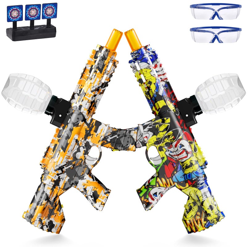 ONEXIZ 2 Set Electric Splatter Blaster Toy Outdoor Team Games Christmas Halloween Birthday New Year Gift for Ages 14 OrangeYellow - Image 2