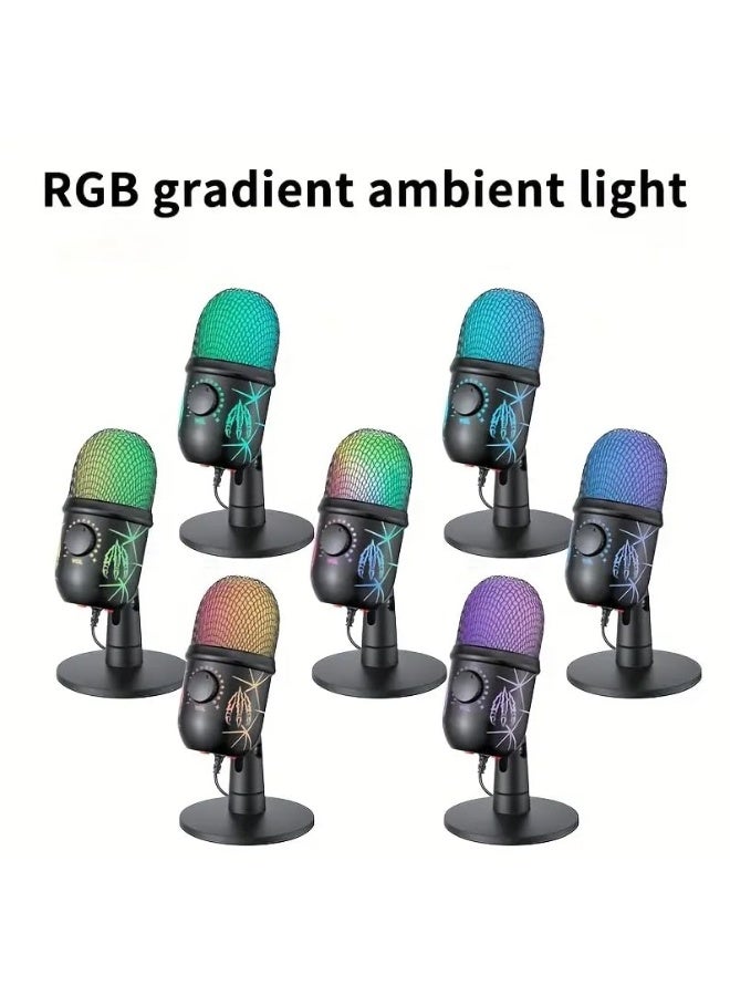 Rgb LED Streaming Microphone for Pc and Mobile – Noise Cancelling USB Mic for Live Broadcast, Gaming, Karaoke and Recording - Image 5