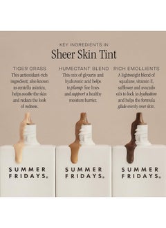 SUMMER FRIDAYS مرطب ملون للبشرة الشفافة مع حمض الهيالورونيك يساعد على تقليل لون البشرة غير المتساوي، تغطية شفافة إلى خفيفة، درجة 7 متوسطة العمق مع درجات ألوان محايدة ذهبية (1 أونصة سائلة)  - Image 5