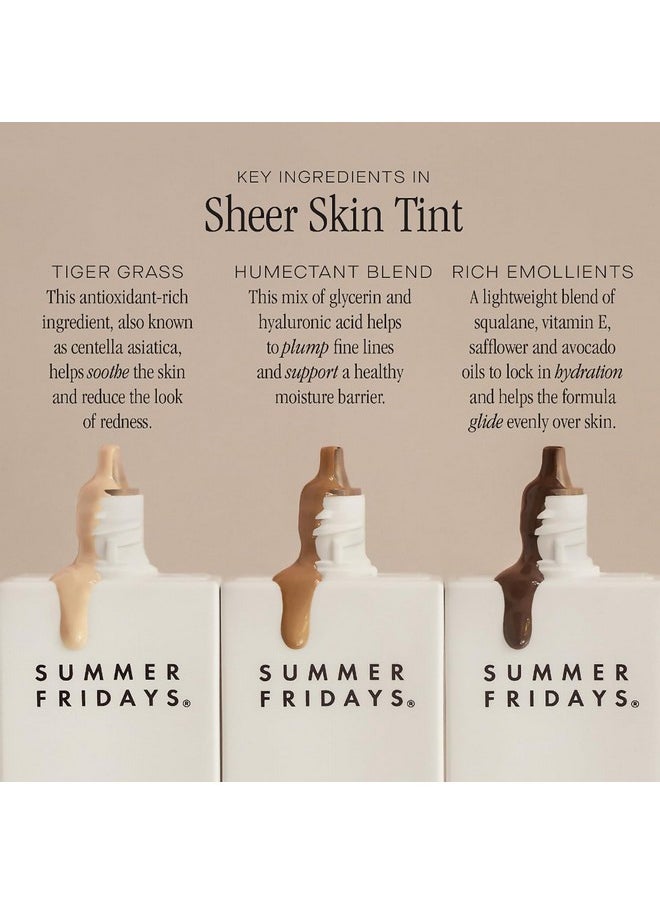 SUMMER FRIDAYS Sheer Skin Tint Tinted Moisturizer With Hyaluronic Acid Helps Diminish Uneven Skin Tone Sheer To Light Coverage Shade 7 Medium Deep With Golden Neutral Undertones (1 Fl Oz)  - Image 5